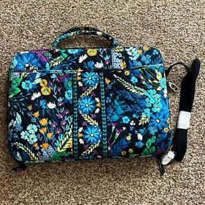 Vera Bradley Quilted Zippers Hardcase laptop bag with strap.